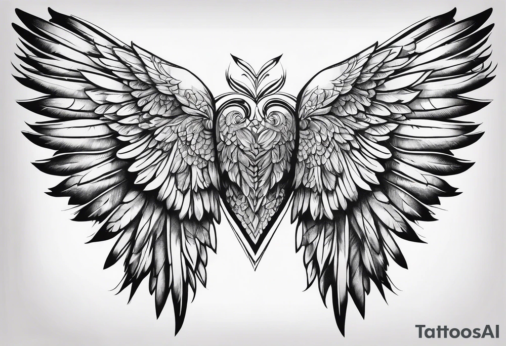 pair of wings tattoo idea