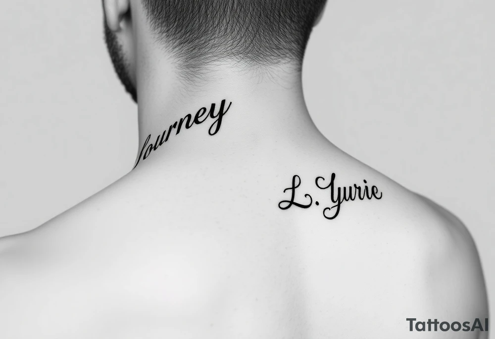 Journey name on side of neck.
Lyric name on opposite side of neck. tattoo idea