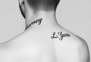 Journey name on side of neck.
Lyric name on opposite side of neck. tattoo idea