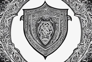 Valhalla shield sword  axe stairs tattoo idea