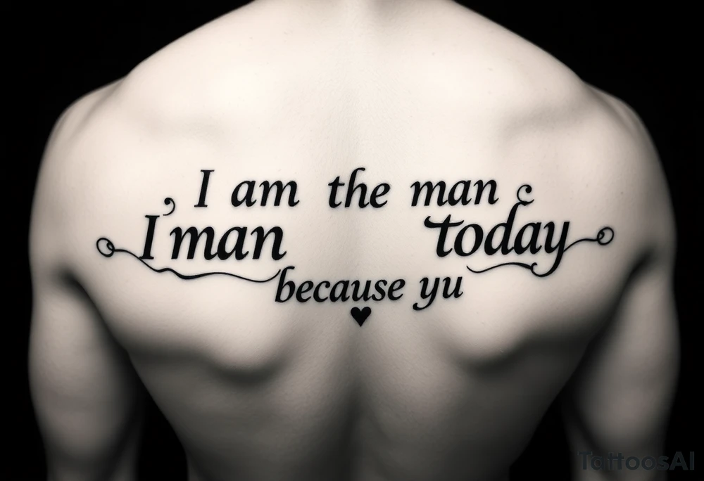 i am the man i am today because of you tattoo idea
