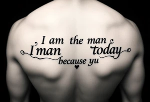 i am the man i am today because of you tattoo idea