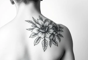 Ornamental floral shoulder tattoo tattoo idea