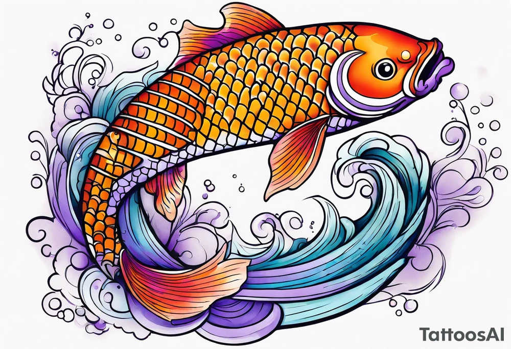 Lavender koi tattoo idea