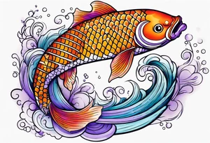 Lavender koi tattoo idea