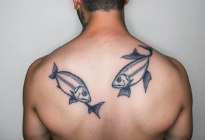 Only using the word picses creat a unique image with fishes tattoo idea
