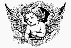 Cherub flying tattoo idea