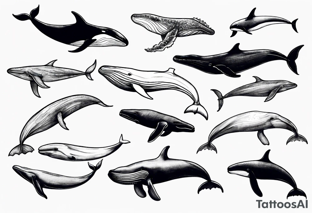 Whale sketch tattoo idea