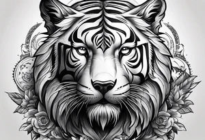 Loup tigre tattoo idea