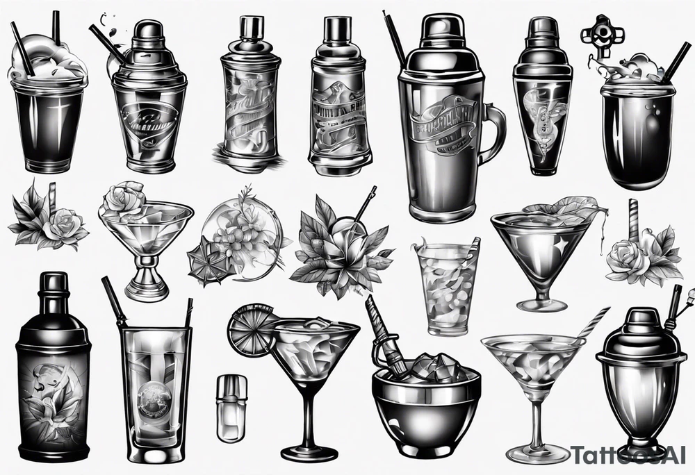 Cocktail shaker tattoo idea