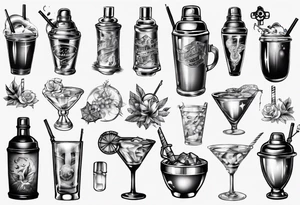 Cocktail shaker tattoo idea