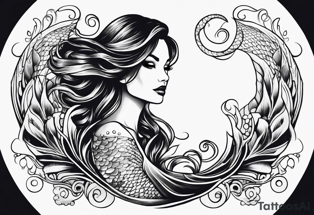 mermaid fin tattoo idea