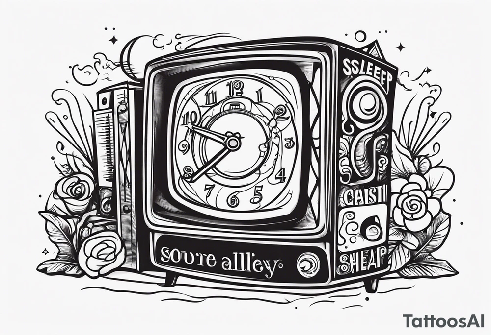 watch TV and sleep all day tattoo idea
