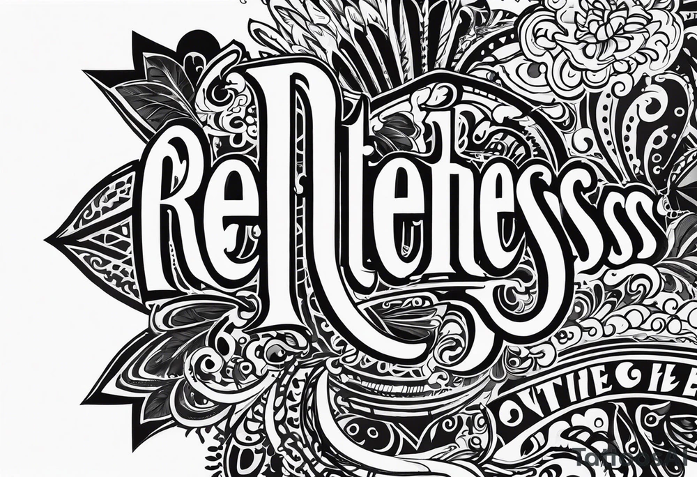 lettering only of the word relentless tattoo idea