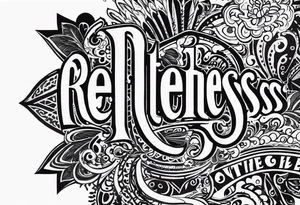 lettering only of the word relentless tattoo idea