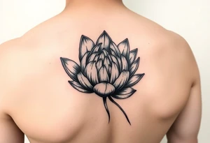 Blooming protea flower with a lilly pad tattoo idea