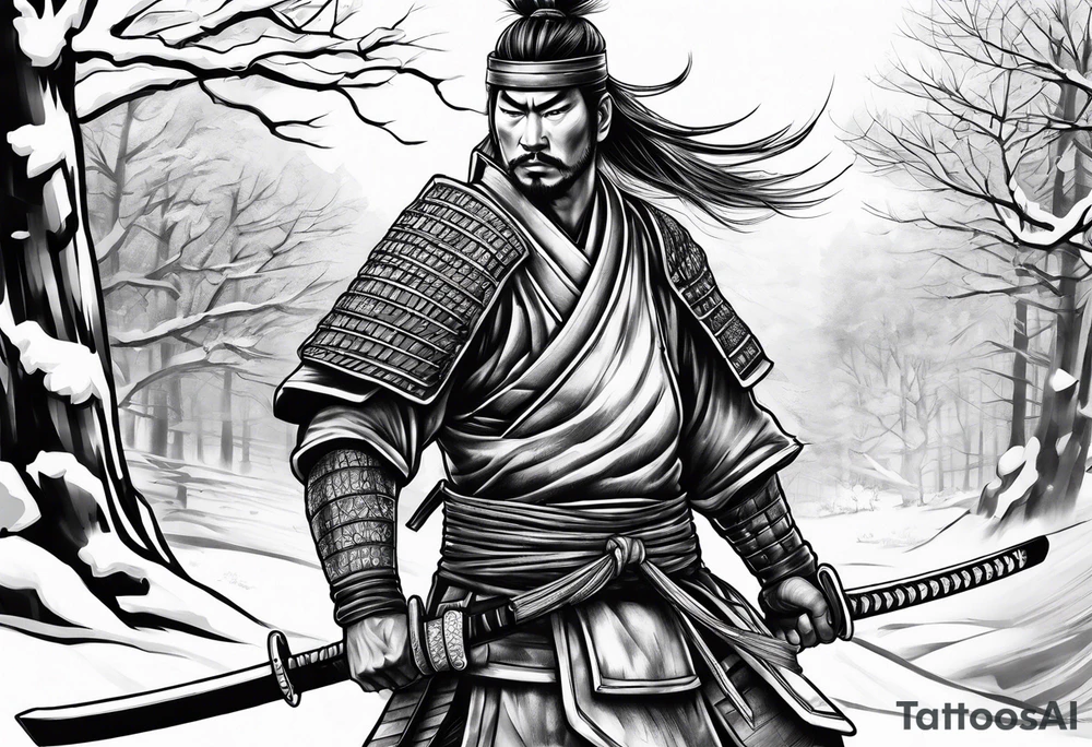 Winter samurai tattoo idea