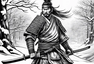 Winter samurai tattoo idea