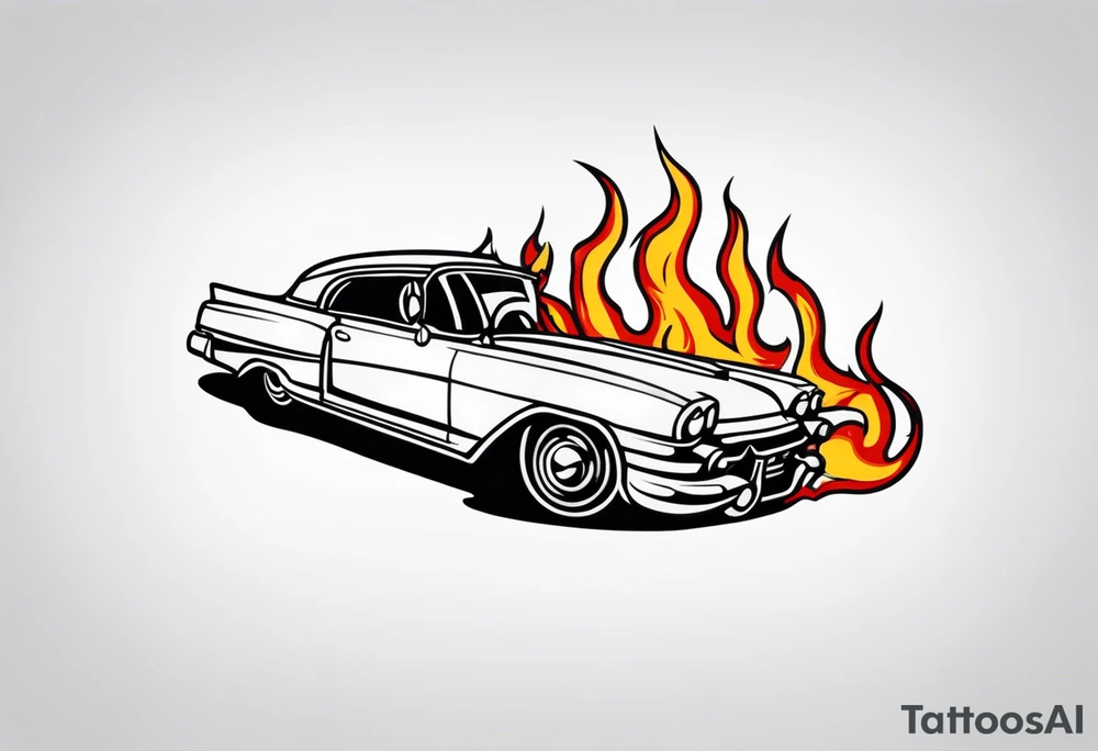 fire car tattoo idea