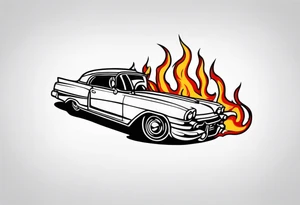 fire car tattoo idea
