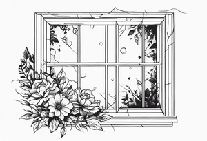 Broken window, flowers, beauty, soul tattoo idea