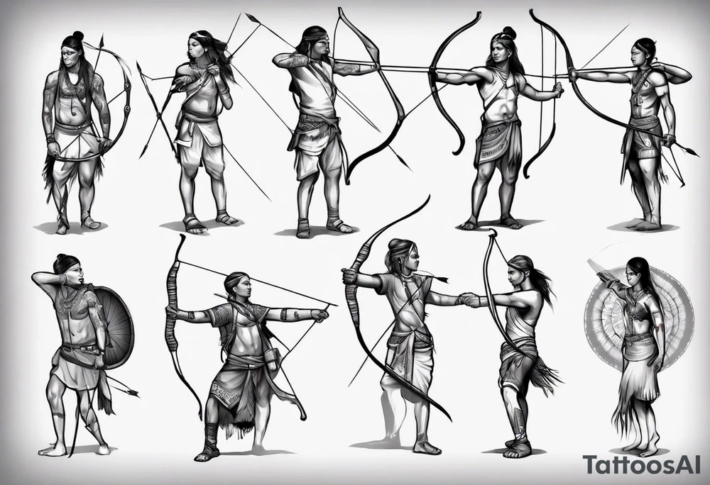 indian archer realism tattoo idea