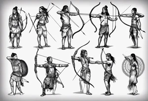 indian archer realism tattoo idea