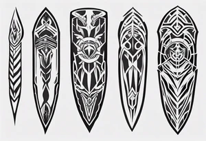 leg armor symmetrical tattoo idea