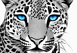 young leopard with blue eyes tattoo idea
