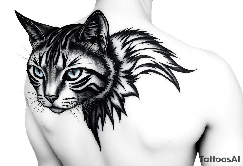 black cat tattoo idea