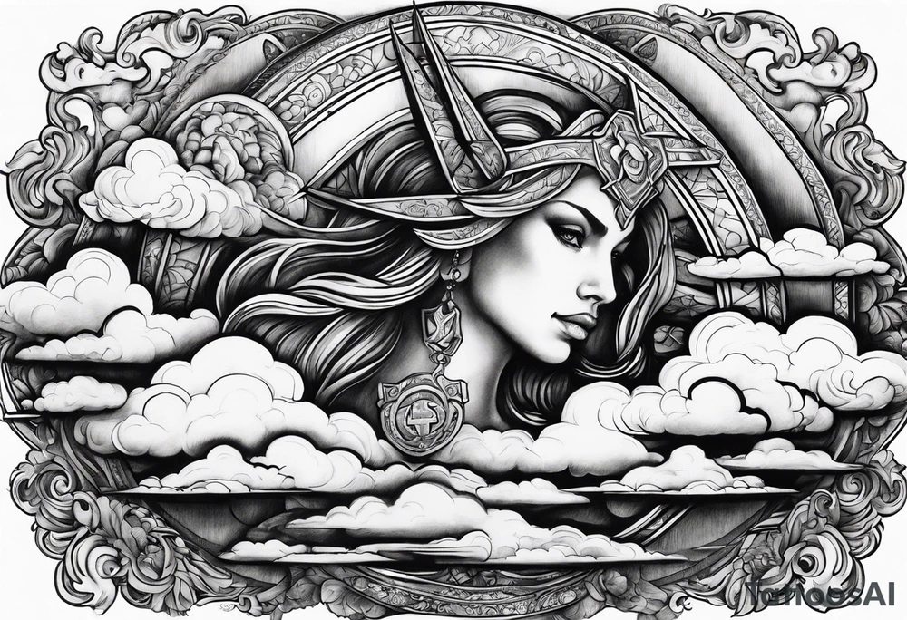 2006 ,clouds, cross Capricorn tattoo idea