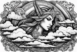 2006 ,clouds, cross Capricorn tattoo idea