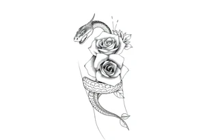 Snake with rose tattoo idea