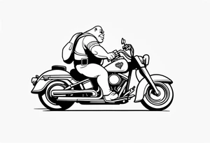 Shrek riding a Harley davidson tattoo idea