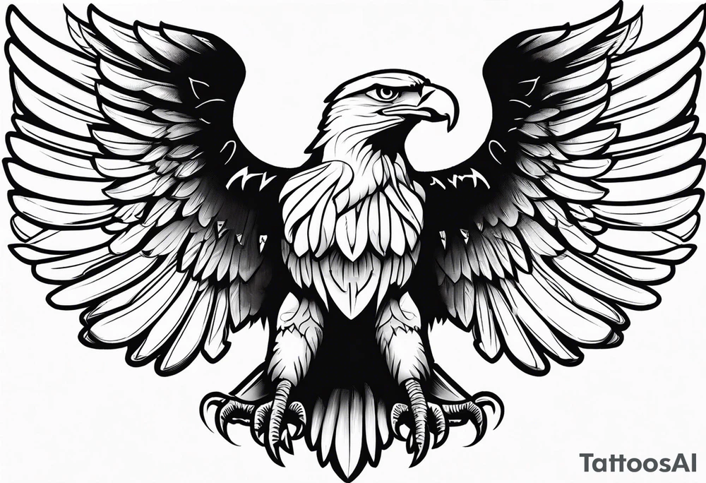 realistic eagle full body sit face front closed wings tattoo idea realistic eagle full body sit face front closed wings tattoo idea