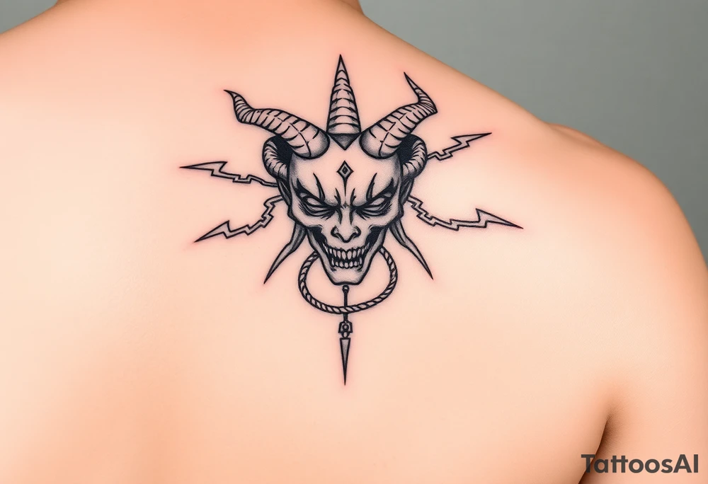 Medusa Head surrounded by lightnings in sketch style, black color and on the outer forearm tattoo idea