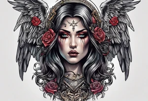 portrait of the biblical angel of death tattoo idea