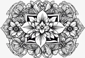 ornaments of flowers tattoo idea