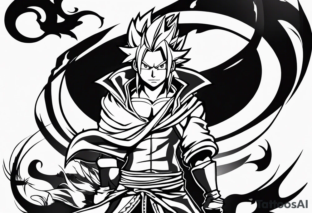 The logo itself of the anime show Fairy Tail that is essentially a fairy with a tail tattoo idea