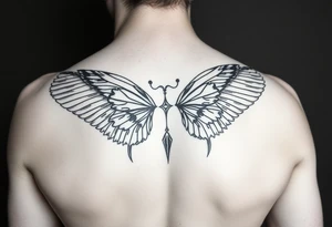 Cupid and psyche Greek mythology  inspired using angel wings and butterfly wings as core concepts- more illustrative and mythological for arm tattoo tattoo idea