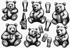 bear with a beer tattoo idea