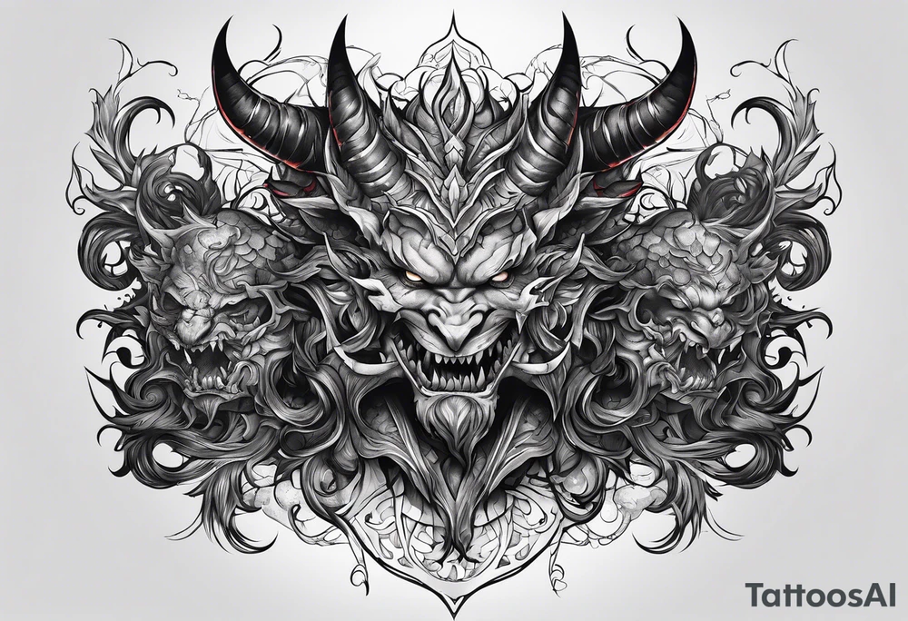 demons fighting tattoo idea