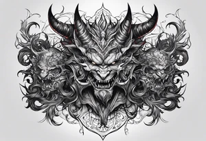 demons fighting tattoo idea