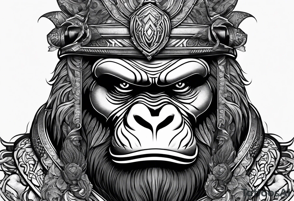 Warrior and gorilla tattoo idea