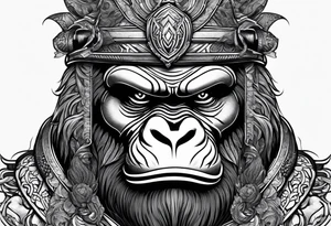 Warrior and gorilla tattoo idea