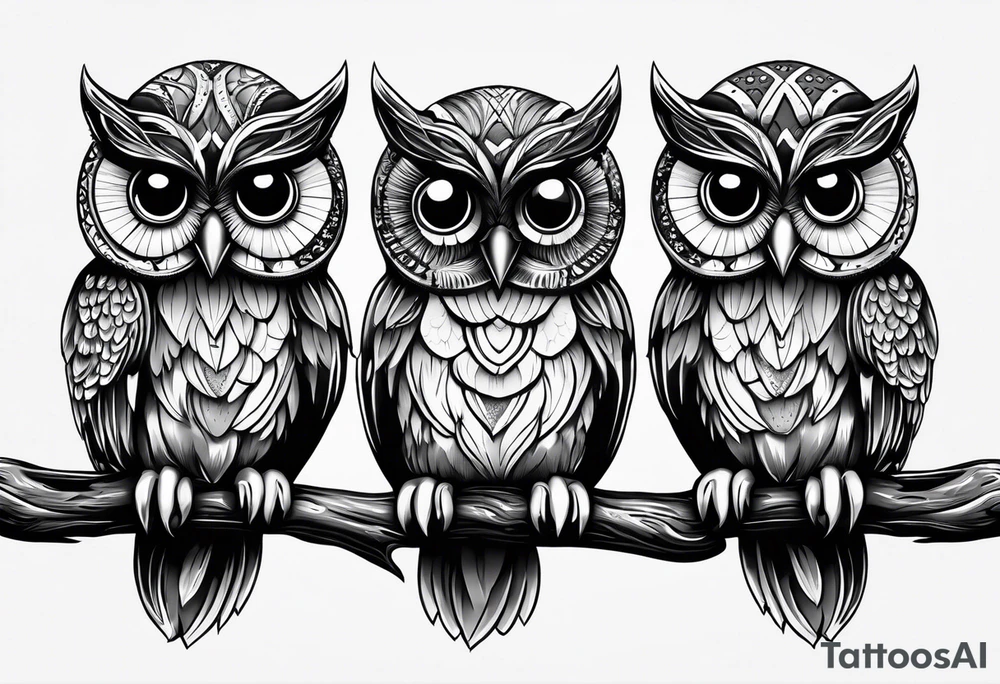 Cute Owls. Hear no evil, see no evil, speak no evil tattoo idea