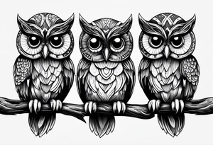 Cute Owls. Hear no evil, see no evil, speak no evil tattoo idea