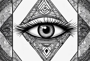 Most protective symbol in the world thirds eye layered through the design where is looks like your seeing through the fabric of reality tattoo idea