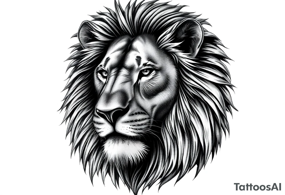 Realistic lion tattoo idea