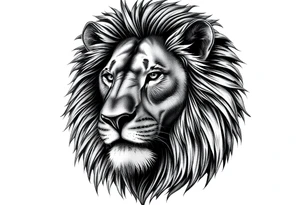 Realistic lion tattoo idea